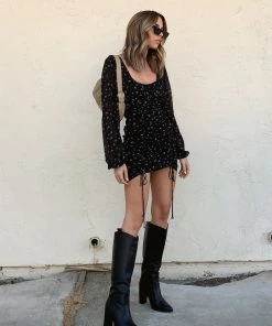 AT Sale Lotta Love Floral Cinch Mini Dress