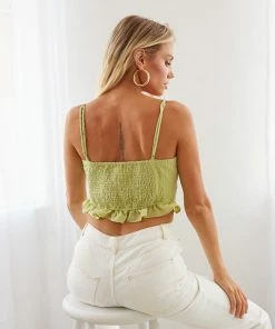 AT Sale Tilly Ruffle Tie Crop Top