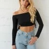 AT Carmella Off Shoulder Cinched Crop Top