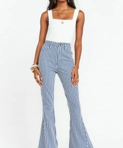 Show Me Your MuMu Mumu Berkely Zip Up Bells In Sand Sea Stripe Sale