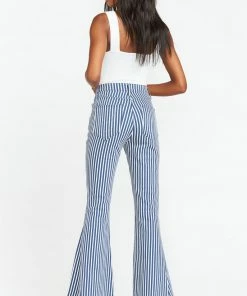 Show Me Your MuMu Mumu Berkely Zip Up Bells In Sand Sea Stripe Sale