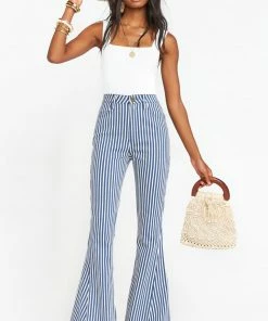 Show Me Your MuMu Mumu Berkely Zip Up Bells In Sand Sea Stripe Sale