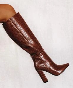 Billini Milla Croc Boots In Sepia
