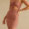 AT Janessa Mesh Cut Out Halter Dress Sale