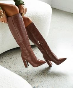 Billini Milla Croc Boots In Sepia