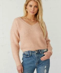 Sale Millie Crop Fuzzy Knit Sweater