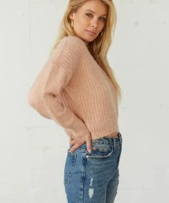 Sale Millie Crop Fuzzy Knit Sweater