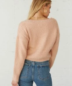 Sale Millie Crop Fuzzy Knit Sweater