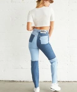 Ragged Priest New Threads Equilibrium Patchwork Denim Mom Jeans