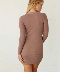 AT Quinn Ribbed Button Down Mini Dress