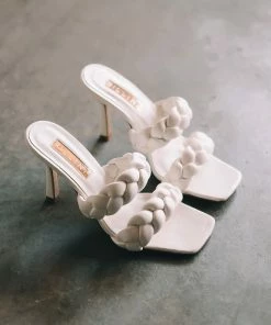 Billini Shelby Woven Double Strap Heel In Bone