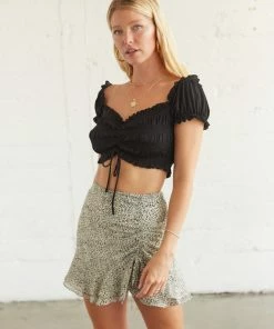 AT Leopard Love Cinched Mini Skirt