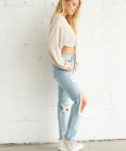 AT Millie Striped Long Sleeve Crop Top