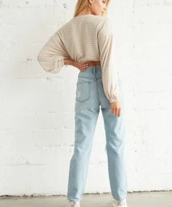 AT Millie Striped Long Sleeve Crop Top