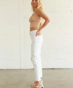 Just Black Denim JBD Destroyed Mom Jeans In White Sale