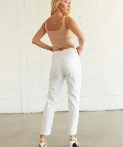Just Black Denim JBD Destroyed Mom Jeans In White Sale