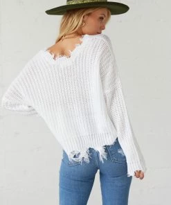 Angelina Knit Distressed Sweater Sale