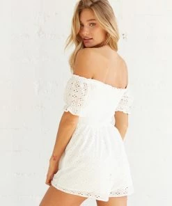 AT Sadie Eyelet Smocked Romper