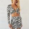 Native Daughters Alya Zebra Print Mini Skirt