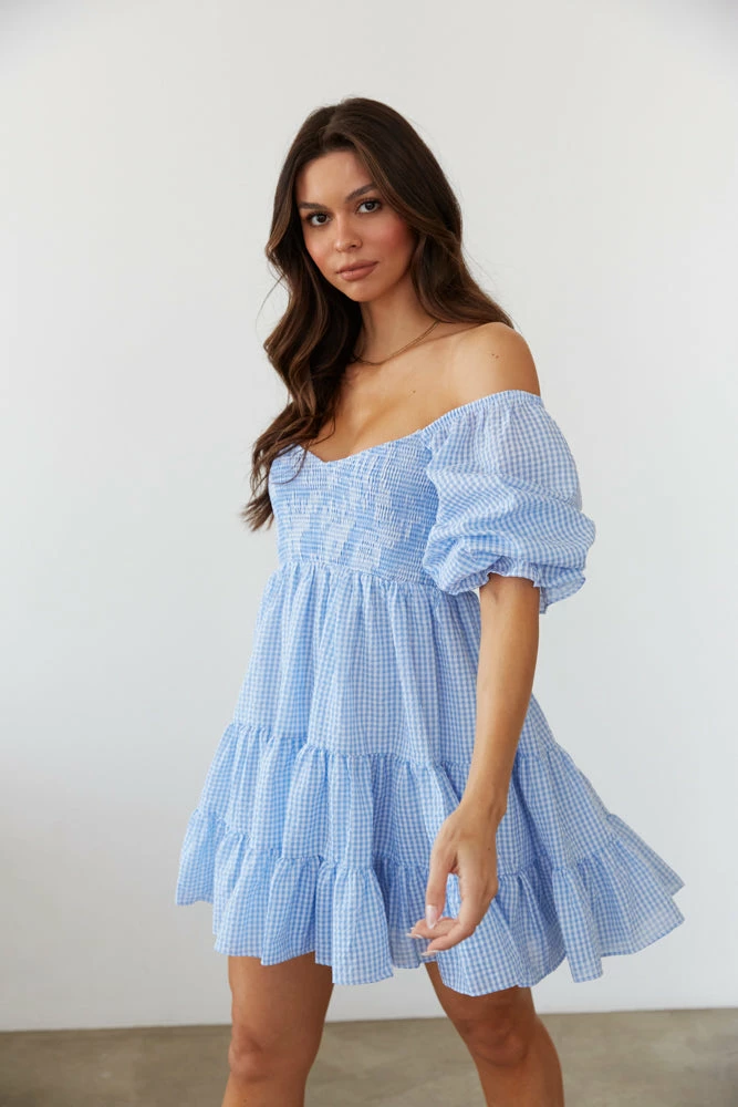 AT Annie Gingham Babydoll Dress