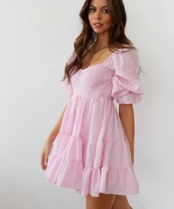 AT Annie Gingham Babydoll Dress