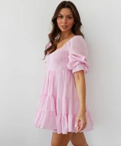 AT Annie Gingham Babydoll Dress