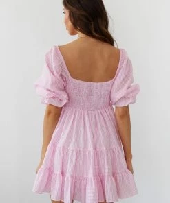 AT Annie Gingham Babydoll Dress