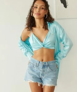 New Threads Levi's 501 Distressed Shorts In Light Wash