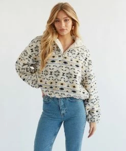 Sale Thalia Sherpa Half Zip Sweater