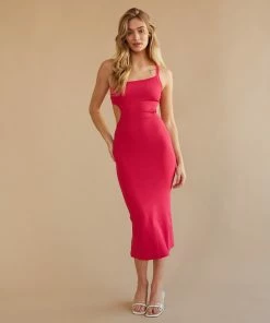New Threads Baywatch Ribbed Midi Dress