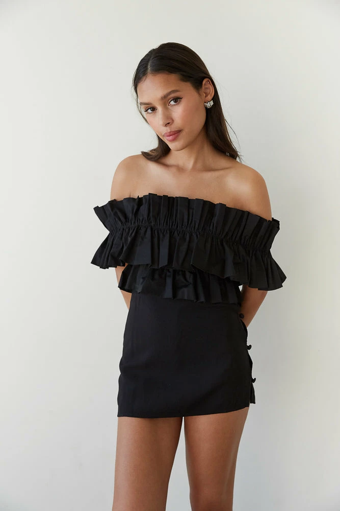 AT New Threads Beck Button Mini Skirt