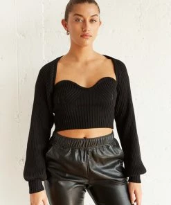 New Threads Thorne Bolero Sweater Set In Black