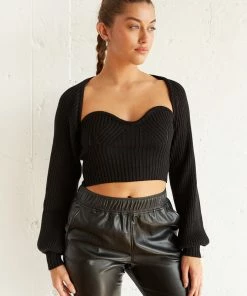 New Threads Thorne Bolero Sweater Set In Black