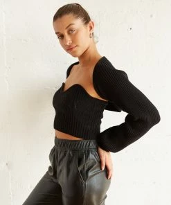 New Threads Thorne Bolero Sweater Set In Black