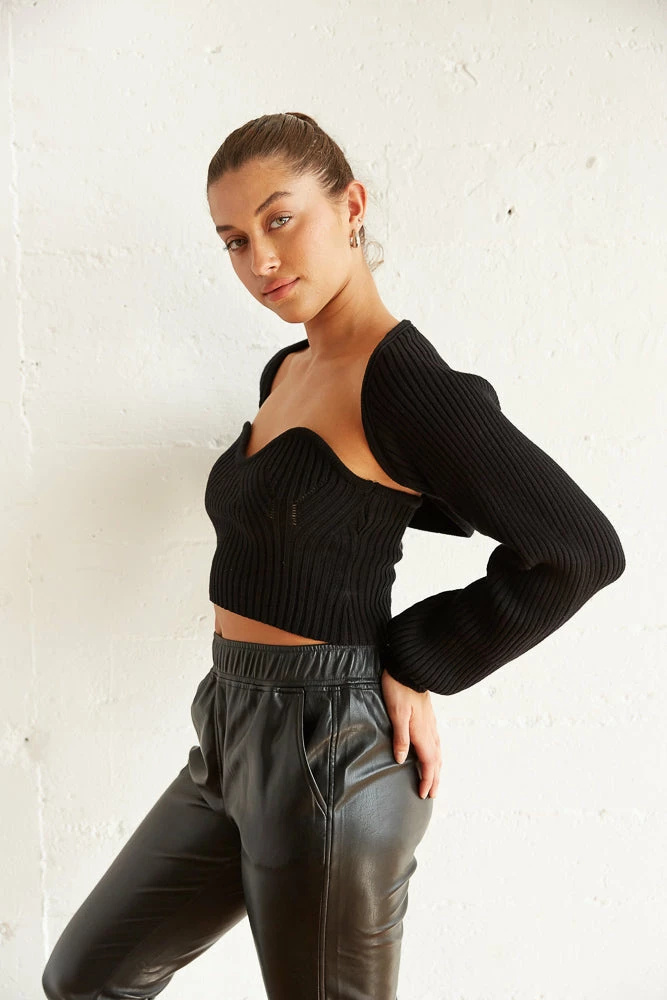 New Threads Thorne Bolero Sweater Set In Black