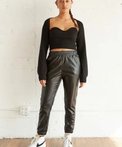 Steve Madden New Threads Blaze Vegan Leather Joggers