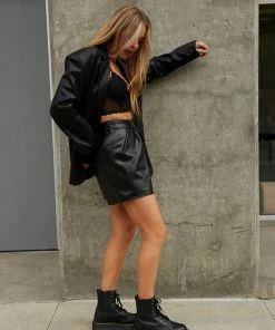 New Threads Ellison Vegan Leather Shorts