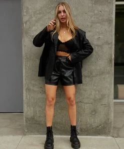 New Threads Ellison Vegan Leather Shorts