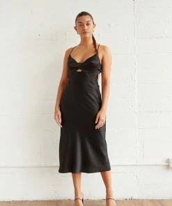 New Threads Genesis Satin Midi Dress