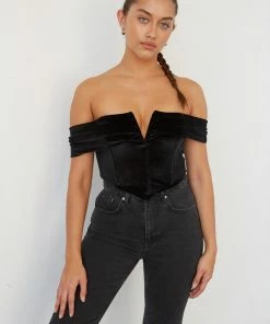 AT Ember Velvet Corset Crop Top