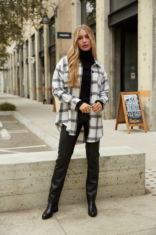 AT Dylan Plaid Flannel Shacket Sale