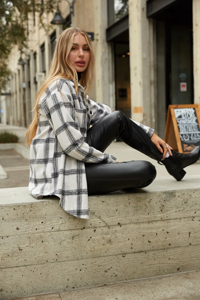 AT Dylan Plaid Flannel Shacket Sale