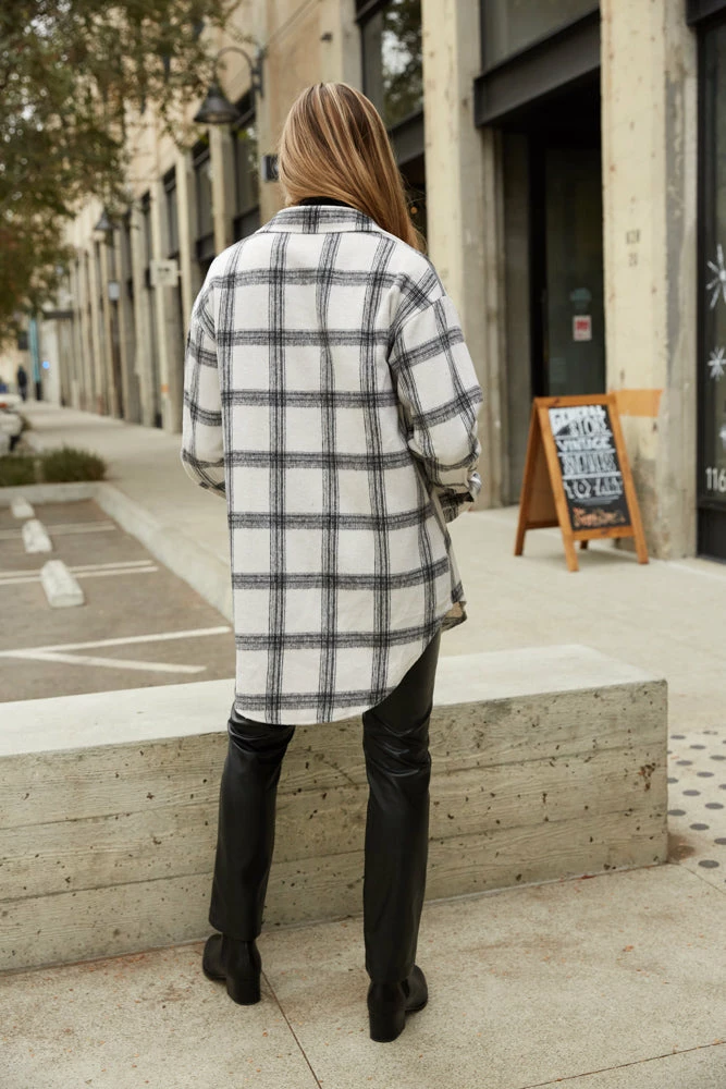 AT Dylan Plaid Flannel Shacket Sale