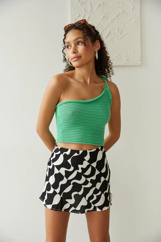 AT New Threads Sabrina Printed Mini Skirt
