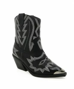 Billini New Threads Utari Western Boots In Black And White Contrast