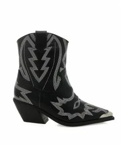 Billini New Threads Utari Western Boots In Black And White Contrast