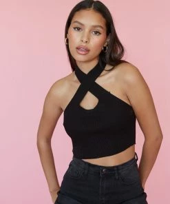 AT Sale Chicago Ribbed Halter Top