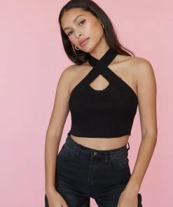 AT Sale Chicago Ribbed Halter Top