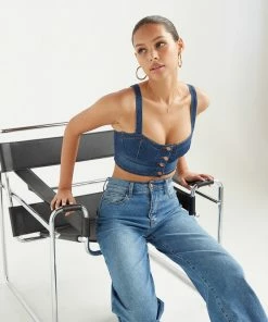 Vibrant New Threads Britney Bustier Crop Top