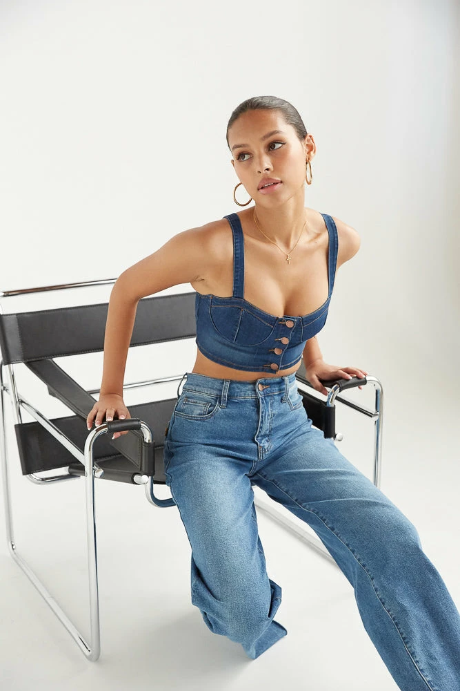 Vibrant New Threads Britney Bustier Crop Top